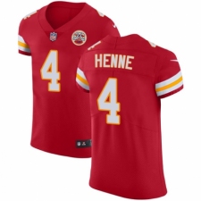 Men's Nike Kansas City Chiefs #4 Chad Henne Red Team Color Vapor Untouchable Elite Player NFL Jersey