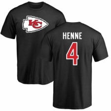 NFL Nike Kansas City Chiefs #4 Chad Henne Black Name & Number Logo T-Shirt