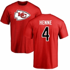NFL Nike Kansas City Chiefs #4 Chad Henne Red Name & Number Logo T-Shirt