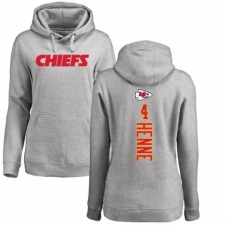 NFL Women's Nike Kansas City Chiefs #4 Chad Henne Ash Backer Pullover Hoodie