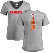NFL Women's Nike Kansas City Chiefs #4 Chad Henne Ash Backer V-Neck T-Shirt