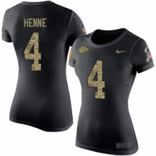 NFL Women's Nike Kansas City Chiefs #4 Chad Henne Black Camo Salute to Service T-Shirt