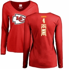 NFL Women's Nike Kansas City Chiefs #4 Chad Henne Red Backer Slim Fit Long Sleeve T-Shirt
