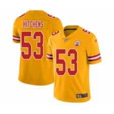 Men's Kansas City Chiefs #53 Anthony Hitchens Limited Gold Inverted Legend Football Jersey