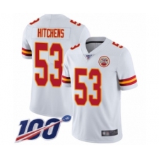 Men's Kansas City Chiefs #53 Anthony Hitchens White Vapor Untouchable Limited Player 100th Season Football Jersey