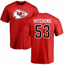 NFL Nike Kansas City Chiefs #53 Anthony Hitchens Red Name & Number Logo T-Shirt