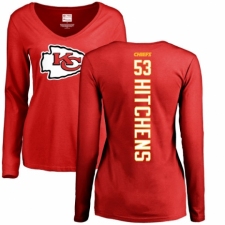 NFL Women's Nike Kansas City Chiefs #53 Anthony Hitchens Red Backer Slim Fit Long Sleeve T-Shirt