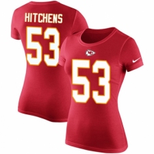 NFL Women's Nike Kansas City Chiefs #53 Anthony Hitchens Red Rush Pride Name & Number T-Shirt