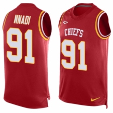Men's Nike Kansas City Chiefs #91 Derrick Nnadi Limited Red Player Name & Number Tank Top NFL Jersey