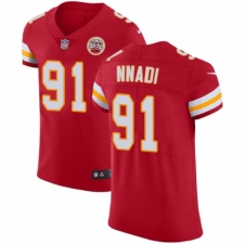 Men's Nike Kansas City Chiefs #91 Derrick Nnadi Red Team Color Vapor Untouchable Elite Player NFL Jersey