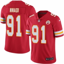 Men's Nike Kansas City Chiefs #91 Derrick Nnadi Red Team Color Vapor Untouchable Limited Player NFL Jersey