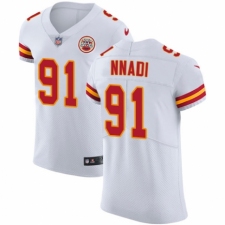 Men's Nike Kansas City Chiefs #91 Derrick Nnadi White Vapor Untouchable Elite Player NFL Jersey