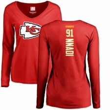 NFL Women's Nike Kansas City Chiefs #91 Derrick Nnadi Red Backer Slim Fit Long Sleeve T-Shirt
