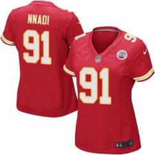Women's Nike Kansas City Chiefs #91 Derrick Nnadi Game Red Team Color NFL Jersey