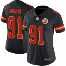 Women's Nike Kansas City Chiefs #91 Derrick Nnadi Limited Black Rush Vapor Untouchable NFL Jersey