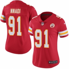 Women's Nike Kansas City Chiefs #91 Derrick Nnadi Red Team Color Vapor Untouchable Limited Player NFL Jersey