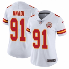 Women's Nike Kansas City Chiefs #91 Derrick Nnadi White Vapor Untouchable Elite Player NFL Jersey