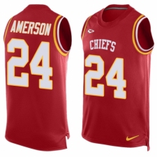 Men's Nike Kansas City Chiefs #24 David Amerson Limited Red Player Name & Number Tank Top NFL Jersey