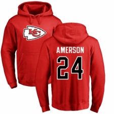 NFL Nike Kansas City Chiefs #24 David Amerson Red Name & Number Logo Pullover Hoodie
