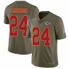 Youth Nike Kansas City Chiefs #24 David Amerson Limited Olive 2017 Salute to Service NFL Jersey