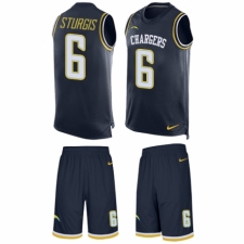 Men's Nike Los Angeles Chargers #6 Caleb Sturgis Limited Navy Blue Tank Top Suit NFL Jersey