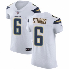 Men's Nike Los Angeles Chargers #6 Caleb Sturgis White Vapor Untouchable Elite Player NFL Jersey