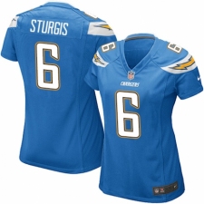 Women's Nike Los Angeles Chargers #6 Caleb Sturgis Game Electric Blue Alternate NFL Jersey