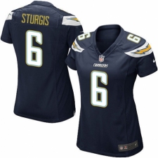 Women's Nike Los Angeles Chargers #6 Caleb Sturgis Game Navy Blue Team Color NFL Jersey