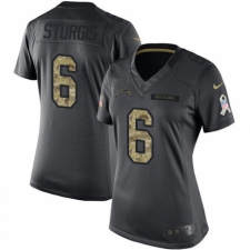 Women's Nike Los Angeles Chargers #6 Caleb Sturgis Limited Black 2016 Salute to Service NFL Jersey