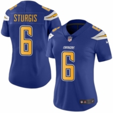 Women's Nike Los Angeles Chargers #6 Caleb Sturgis Limited Electric Blue Rush Vapor Untouchable NFL Jersey