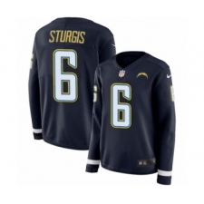 Women's Nike Los Angeles Chargers #6 Caleb Sturgis Limited Navy Blue Therma Long Sleeve NFL Jersey