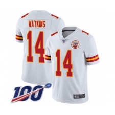 Men's Kansas City Chiefs #14 Sammy Watkins White Vapor Untouchable Limited Player 100th Season Football Jersey