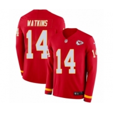 Men's Nike Kansas City Chiefs #14 Sammy Watkins Limited Red Therma Long Sleeve NFL Jersey