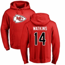 NFL Nike Kansas City Chiefs #14 Sammy Watkins Red Name & Number Logo Pullover Hoodie