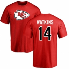NFL Nike Kansas City Chiefs #14 Sammy Watkins Red Name & Number Logo T-Shirt