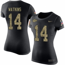 NFL Women's Nike Kansas City Chiefs #14 Sammy Watkins Black Camo Salute to Service T-Shirt