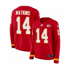 Women's Nike Kansas City Chiefs #14 Sammy Watkins Limited Red Therma Long Sleeve NFL Jersey