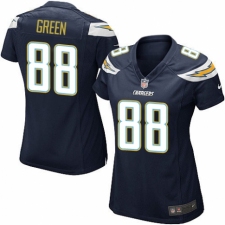 Women's Nike Los Angeles Chargers #88 Virgil Green Game Navy Blue Team Color NFL Jersey