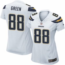 Women's Nike Los Angeles Chargers #88 Virgil Green Game White NFL Jersey