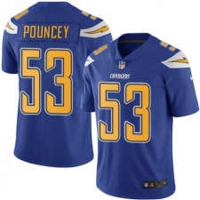 Men's Nike Los Angeles Chargers #53 Mike Pouncey Elite Electric Blue Rush Vapor Untouchable NFL Jersey