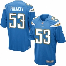 Men's Nike Los Angeles Chargers #53 Mike Pouncey Game Electric Blue Alternate NFL Jersey