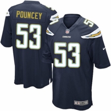 Men's Nike Los Angeles Chargers #53 Mike Pouncey Game Navy Blue Team Color NFL Jersey