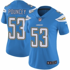 Women's Nike Los Angeles Chargers #53 Mike Pouncey Electric Blue Alternate Vapor Untouchable Limited Player NFL Jersey