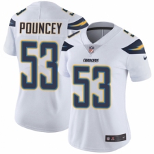 Women's Nike Los Angeles Chargers #53 Mike Pouncey White Vapor Untouchable Limited Player NFL Jersey
