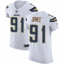 Men's Nike Los Angeles Chargers #91 Justin Jones White Vapor Untouchable Elite Player NFL Jersey