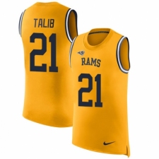 Men's Nike Los Angeles Rams #21 Aqib Talib Limited Gold Rush Player Name & Number Tank Top NFL Jersey