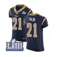 Men's Nike Los Angeles Rams #21 Aqib Talib Navy Blue Team Color Vapor Untouchable Elite Player Super Bowl LIII Bound NFL Jersey