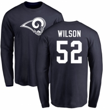 NFL Nike Los Angeles Rams #52 Ramik Wilson Navy Blue Name & Number Logo Long Sleeve T-Shirt