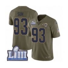 Men's Nike Los Angeles Rams #93 Ndamukong Suh Limited Olive 2017 Salute to Service Super Bowl LIII Bound NFL Jersey
