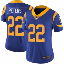 Women's Nike Los Angeles Rams #22 Marcus Peters Royal Blue Alternate Vapor Untouchable Limited Player NFL Jersey